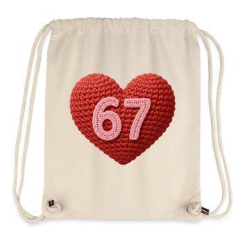 6 7 Meme Heart – Édition Tricot Mignonne - Sac à cordon recyclé Stanley/Stella - blanc naturel - Devant