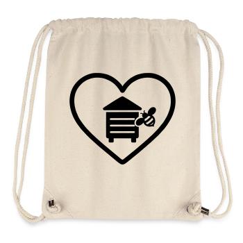 Bee hive beekeeper heart - Stanley/Stella Recycled Gym Bag - natural - Front