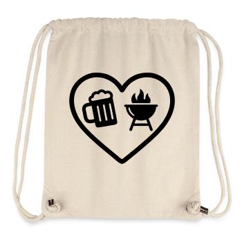 Heart Beer Barbecue - Stanley/Stella recycelter Gym Bag - Naturweiß - Vorne