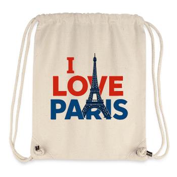 I Love Paris - Sac à cordon recyclé Stanley/Stella - blanc naturel - Devant