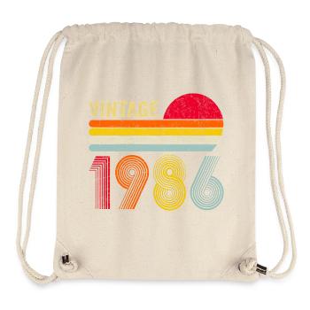 40e anniversaire de Vintage 1986 - Sac à cordon recyclé Stanley/Stella - blanc naturel - Devant