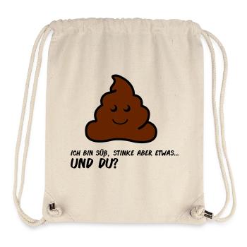 Freundliches Poo AA Comic Gesicht - Stanley/Stella recycelter Gym Bag - Naturweiß - Vorne