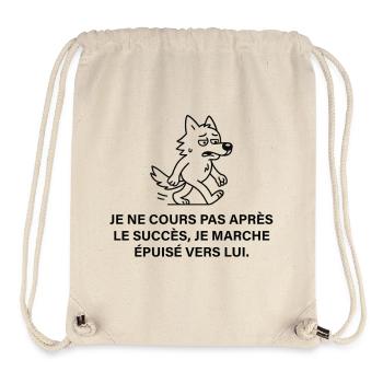 Chien épuisé poursuit le succès - Sac à cordon recyclé Stanley/Stella - blanc naturel - Devant