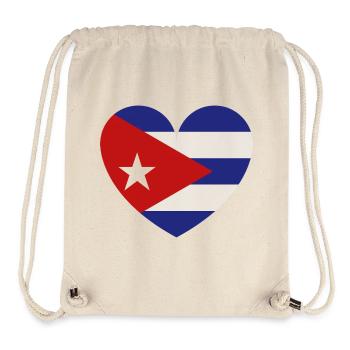 Heart Cuba Flag - Stanley/Stella Recycled Gym Bag - natural - Front