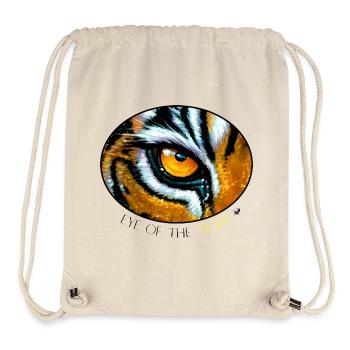 Illustration de l’œil du tigre dans un ovale - Sac à cordon recyclé Stanley/Stella - blanc naturel - Devant