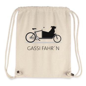 Cargo vélo chien gassi - Sac à cordon recyclé Stanley/Stella - blanc naturel - Devant