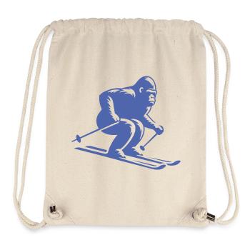 Affe Gorilla Schimpanse Ski Silhouette Design - Stanley/Stella recycelter Gym Bag - Naturweiß - Vorne