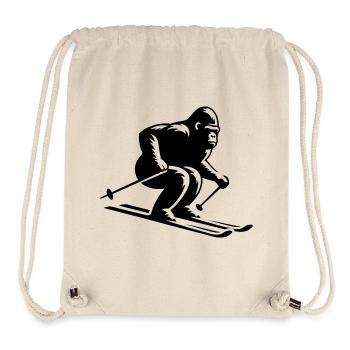 Affe Gorilla Schimpanse Ski Silhouette Design - Stanley/Stella recycelter Gym Bag - Naturweiß - Vorne