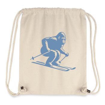 Affe Gorilla Schimpanse Ski Silhouette Design - Stanley/Stella recycelter Gym Bag - Naturweiß - Vorne