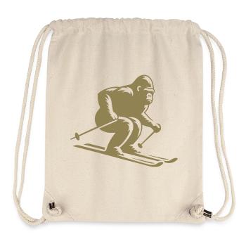 Affe Gorilla Schimpanse Ski Silhouette Design - Stanley/Stella recycelter Gym Bag - Naturweiß - Vorne