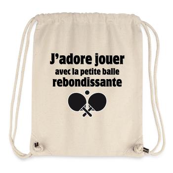ping-pong, pongiste, tennis de table - Sac à cordon recyclé Stanley/Stella - blanc naturel - Devant