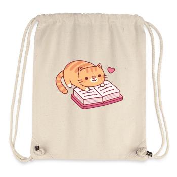 Süße getigerte Katze, die ein Buch liest - Stanley/Stella recycelter Gym Bag - Naturweiß - Vorne