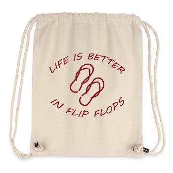 LIFE IS BETTER IN FLIP FLOPS - Stanley/Stella Recycled Gym Bag - natural - Front