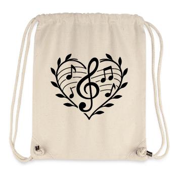 Music Heart Passion Musical Motif Clef - Stanley/Stella Recycled Gym Bag - natural - Front