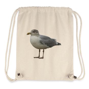 Mouette sur la plage Illustration - Sac à cordon recyclé Stanley/Stella - blanc naturel - Devant