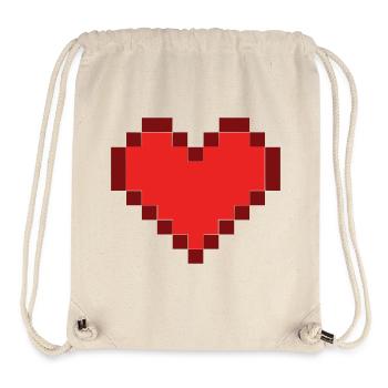 Pixel Heart 8-Bit Retro Gaming Vector - Stanley/Stella Recycled Gym Bag - natural - Front