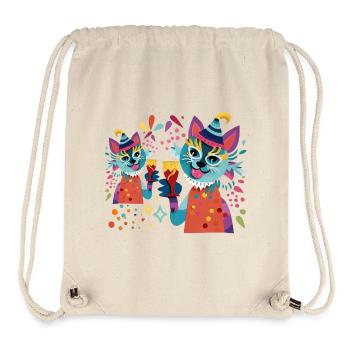 Kuschelige Partykatzen Neonfarben - Stanley/Stella recycelter Gym Bag - Naturweiß - Vorne