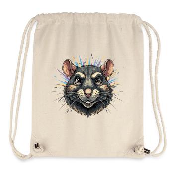 Colorful rat head with color eruption - Stanley/Stella Recycled Gym Bag - natural - Front
