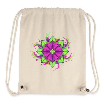 Farbenfrohe Mandala Blüte - Stanley/Stella recycelter Gym Bag - Naturweiß - Vorne