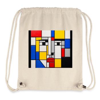 Mosaïque de visages de Mondrian - Sac à cordon recyclé Stanley/Stella - blanc naturel - Devant