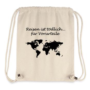 Reisen ist tödlich - Stanley/Stella recycelter Gym Bag - Naturweiß - Vorne