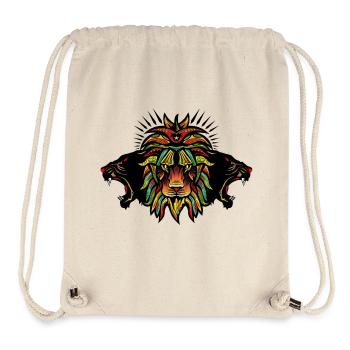 lion panthere fancy king animal design art 606 - Stanley/Stella Recycled Gym Bag - natural - Front