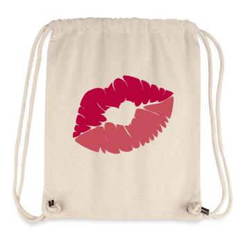 Kissing mouth with heart - Stanley/Stella Recycled Gym Bag - natural - Front