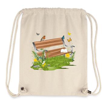 schöne Sitzbank am Waldrand lädt zum verweilen ein - Stanley/Stella recycelter Gym Bag - Naturweiß - Vorne