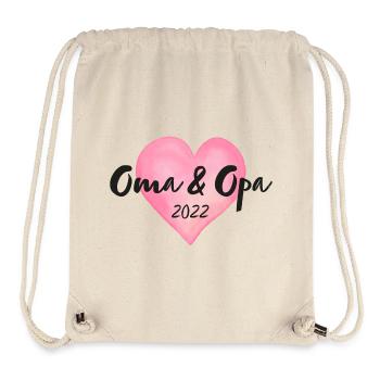 Oma & Opa 2022 Herz - Stanley/Stella recycelter Gym Bag - Naturweiß - Vorne