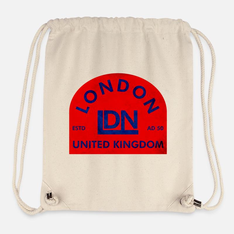 Emblème de Londres au Royaume-Uni - Sac à cordon recyclé Stanley/Stella - blanc naturel