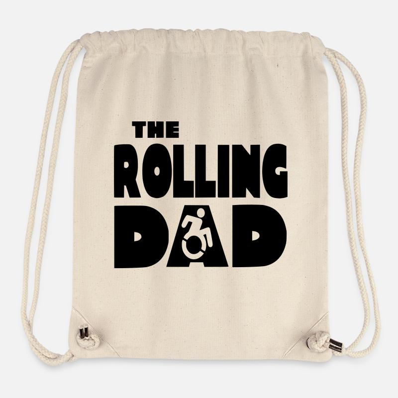 Père roulant en fauteuil roulant * - Sac à cordon recyclé Stanley/Stella - blanc naturel