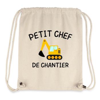 Petit Chef de Chantier Engin de Construction Pelle - Sac à cordon recyclé Stanley/Stella - blanc naturel - Devant