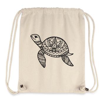 Illustration de la mer tortue bohème style bohème - Sac à cordon recyclé Stanley/Stella - blanc naturel - Devant