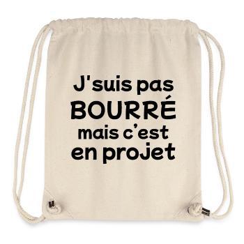 alcool, alcool humour, faire la fête - Sac à cordon recyclé Stanley/Stella - blanc naturel - Devant