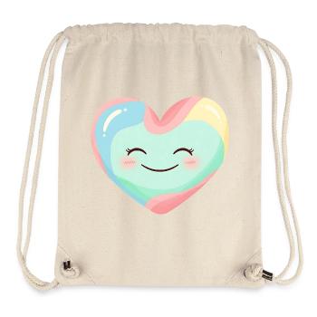 Pastellherz Lächelnd Regenbogen - Stanley/Stella recycelter Gym Bag - Naturweiß - Vorne