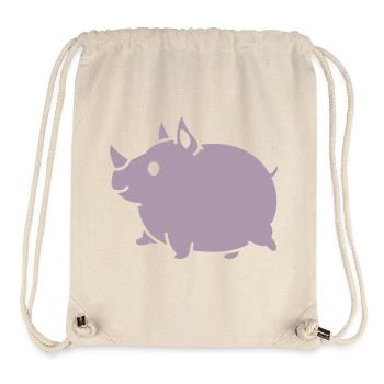 Kawaii Rhino Cute Cartoon Silhouette - Stanley/Stella Recycled Gym Bag - natural - Front