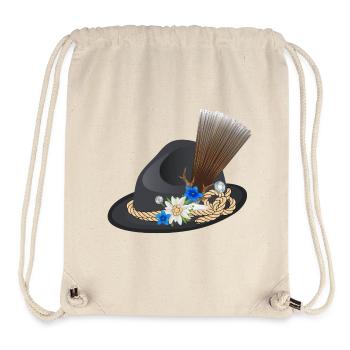 superbe chapeau costumé pour hommes avec Gamsbart - Sac à cordon recyclé Stanley/Stella - blanc naturel - Devant
