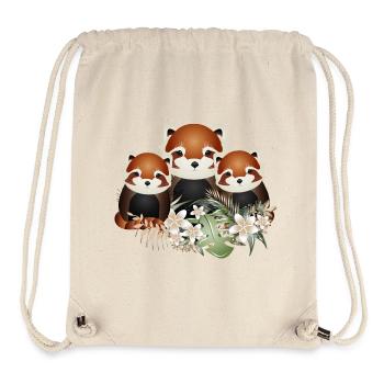 zauberhafte kleine rote Panda Bär Familie - Stanley/Stella recycelter Gym Bag - Naturweiß - Vorne