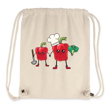 Paprika Gemüse Kawai Koch Gastgeber Kochkunst - Stanley/Stella recycelter Gym Bag - Naturweiß - Vorne