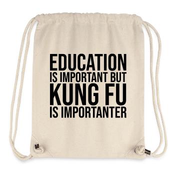 kung-fu - Sac à cordon recyclé Stanley/Stella - blanc naturel - Devant