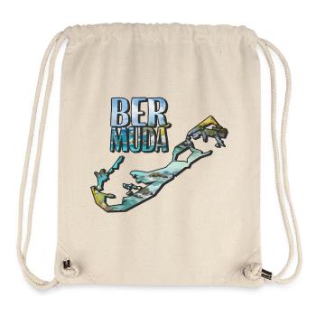 Aquarell Landkarte Bermuda - Stanley/Stella recycelter Gym Bag - Naturweiß - Vorne