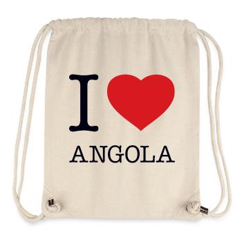 I LOVE ANGOLA - Stanley/Stella recycelter Gym Bag - Naturweiß - Vorne