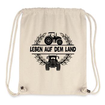 Leben auf dem Land with tractor and wheat wreath - Stanley/Stella Recycled Gym Bag - natural - Front