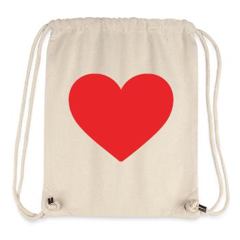 Red Heart – Minimalist Heart Icon - Stanley/Stella Recycled Gym Bag - natural - Front