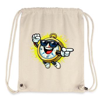 Verspielte Stoppuhr mit Sonnenbrille - Stanley/Stella recycelter Gym Bag - Naturweiß - Vorne