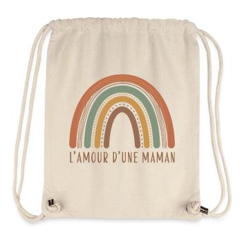 Arc-en-ciel Amour d'une Maman - Sac à cordon recyclé Stanley/Stella - blanc naturel - Devant