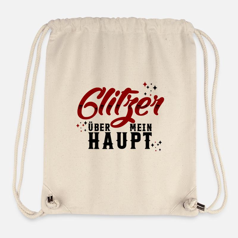 Glitzer über mein Haupt (Rot/Schwarz) - Stanley/Stella recycelter Gym Bag - Naturweiß