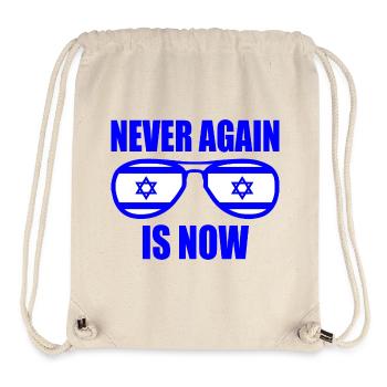 Never again is now - Stanley/Stella recycelter Gym Bag - Naturweiß - Vorne