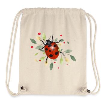 rot leuchtender Marienkäfer mit grünen Blätter - Stanley/Stella recycelter Gym Bag - Naturweiß - Vorne