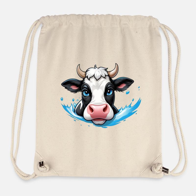 Douce éclaboussure de vache - Sac à cordon recyclé Stanley/Stella - blanc naturel